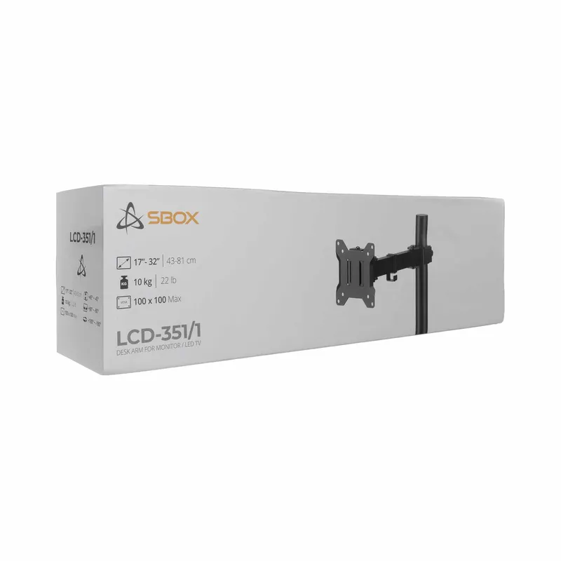 SBOX Skrivebord Skærmbeslag VESA 100/32