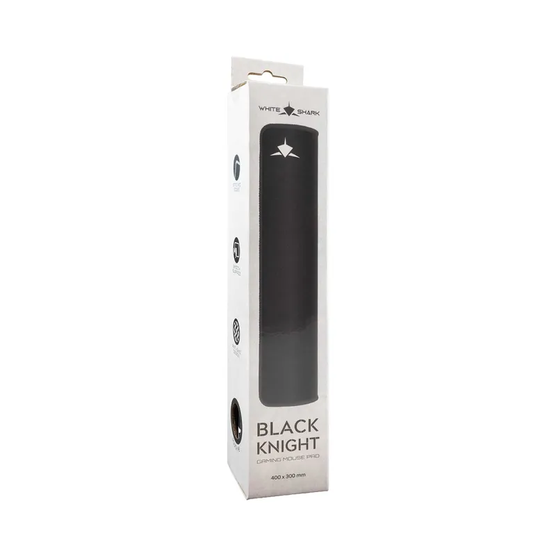 White Shark BLACK KNIGHT Gaming Musemåtte 400x300mm Sort - 7326836