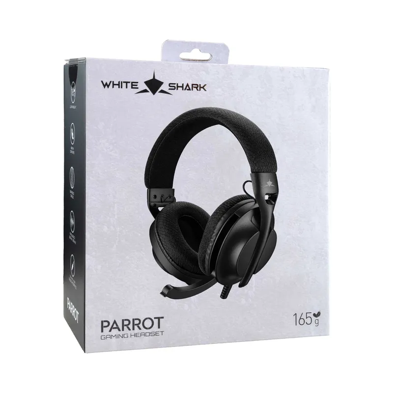 White Shark PARROT On-Ear Gaming Headset Sort - 9450502