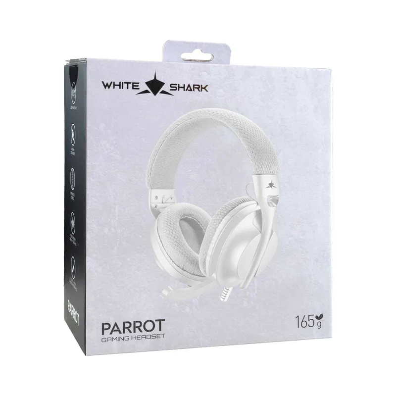 White Shark PARROT On-Ear Gaming Headset Hvid/Grå - 9450503