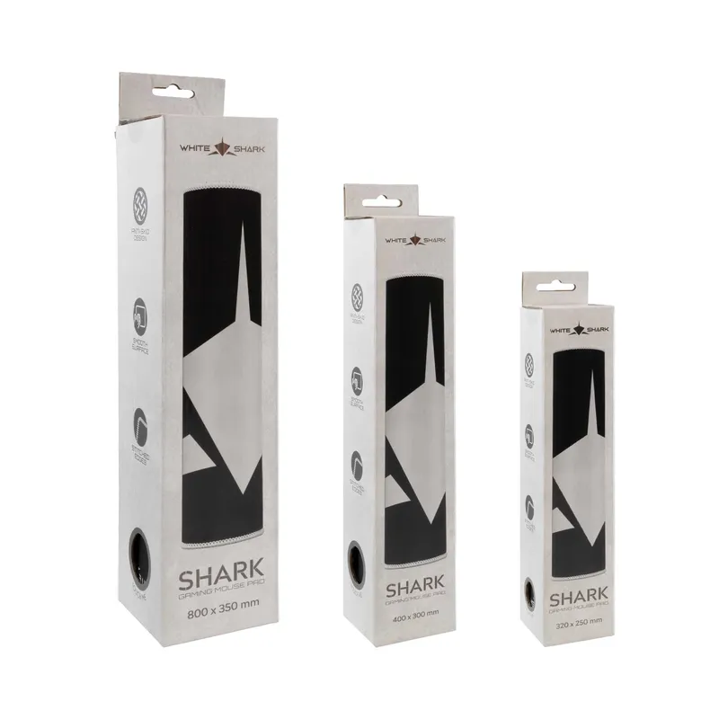 White Shark SHARK M Gaming Musemåtte 320x250mm Sort/Hvid - 2053975