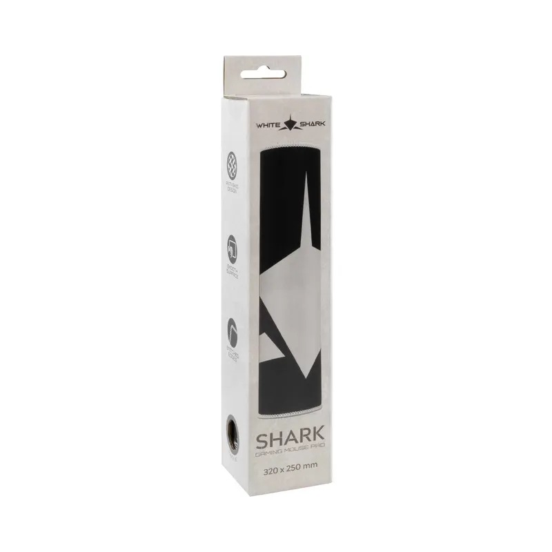 White Shark SHARK M Gaming Musemåtte 320x250mm Sort/Hvid - 2053975