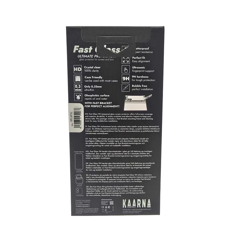 Kaarna 2in1 Full-Screen Glas + Linsebeskytter til Apple iPhone 16 - 8257006