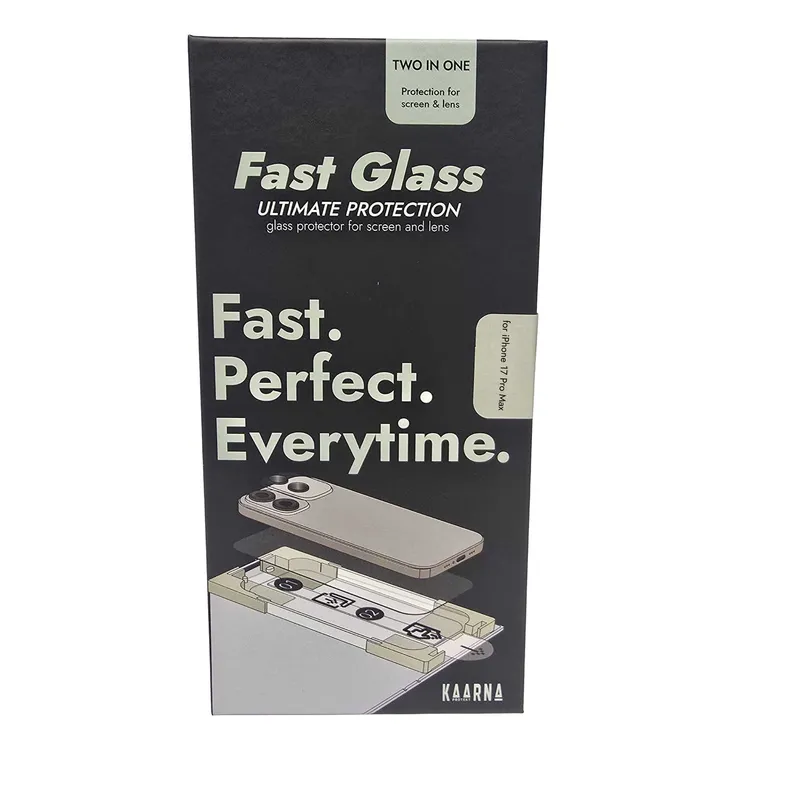 Kaarna 2in1 Full-Screen Glas + Linsebeskytter til Apple iPhone 17 Pro Max - 8257014