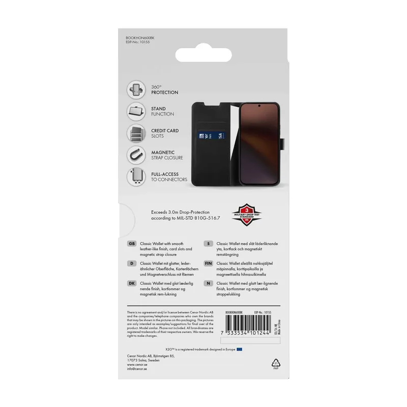 X2O Classic Wallet Honor 600 Sort - 3410155