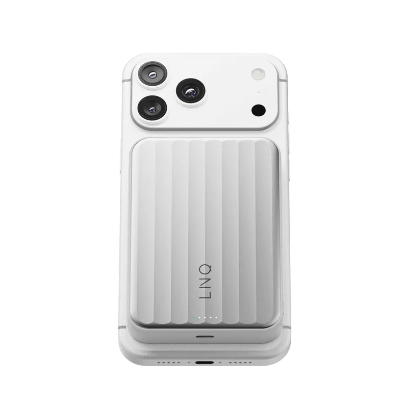 LINQ Magnetisk Trådløs QI2.2 Power Bank 25W/10.000mAh Sølv - 7462339