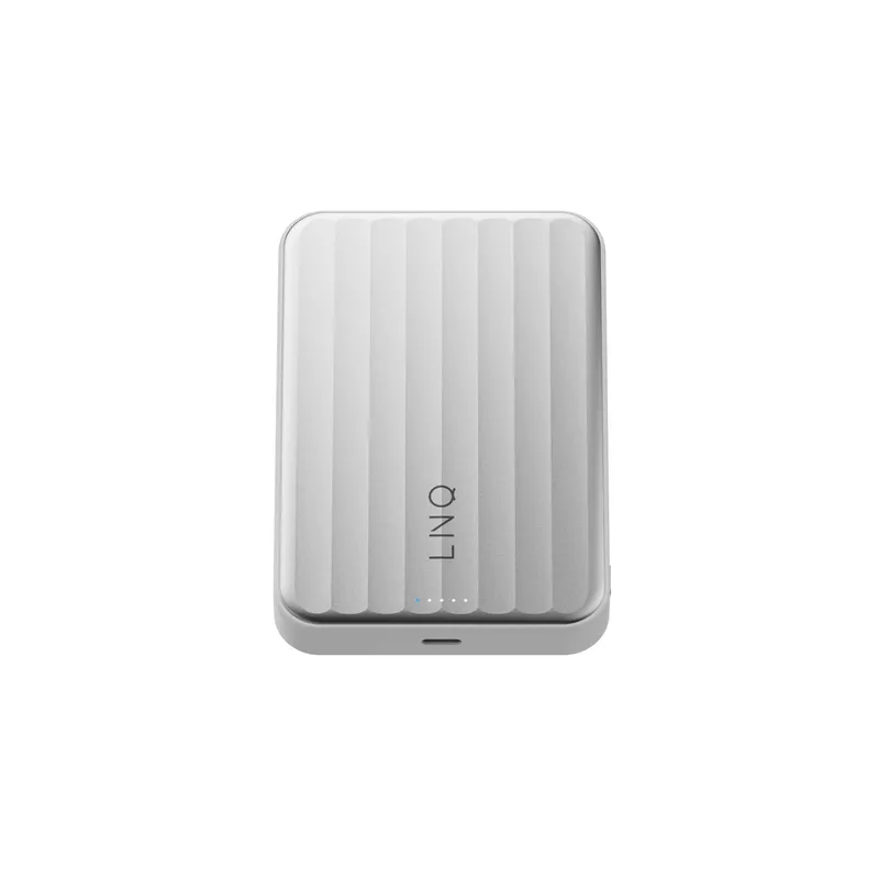 LINQ Magnetisk Trådløs QI2.2 Power Bank 25W/10.000mAh Sølv - 7462339