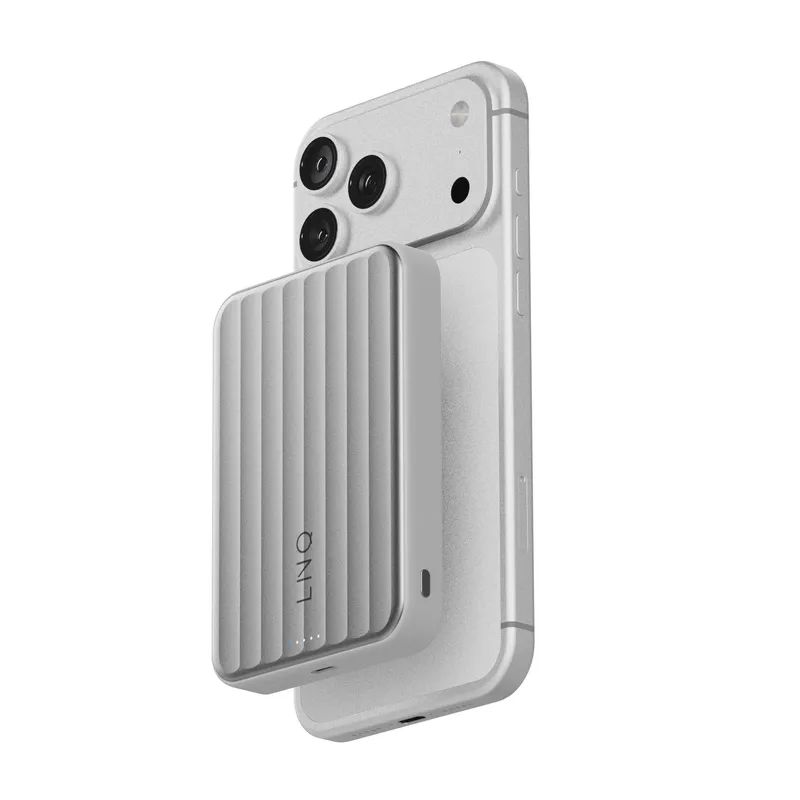 LINQ Magnetisk Trådløs QI2.2 Power Bank 25W/10.000mAh Sølv - 7462339