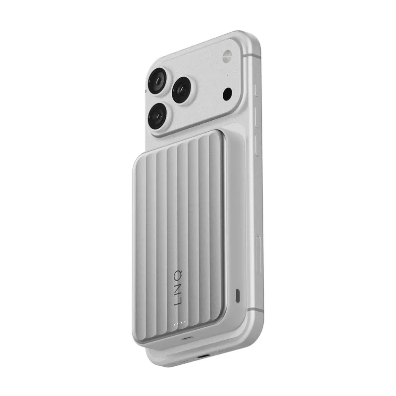 LINQ Magnetisk Trådløs QI2.2 Power Bank 25W/10.000mAh Sølv - 7462339
