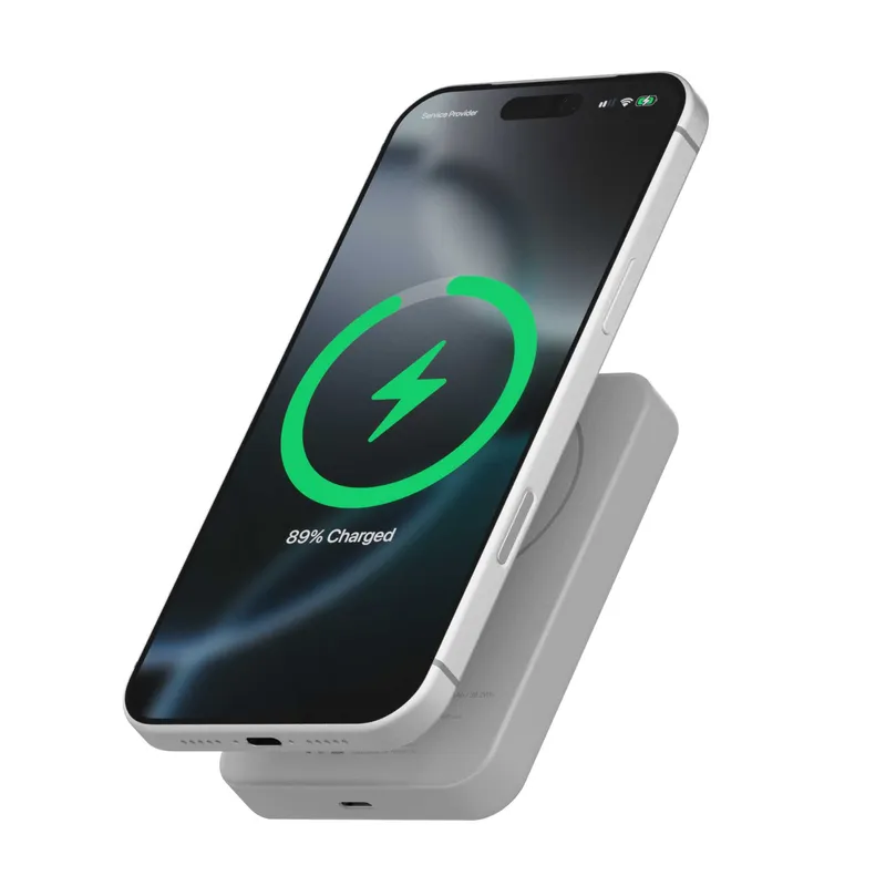 LINQ Magnetisk Trådløs QI2.2 Power Bank 25W/10.000mAh Sølv - 7462339