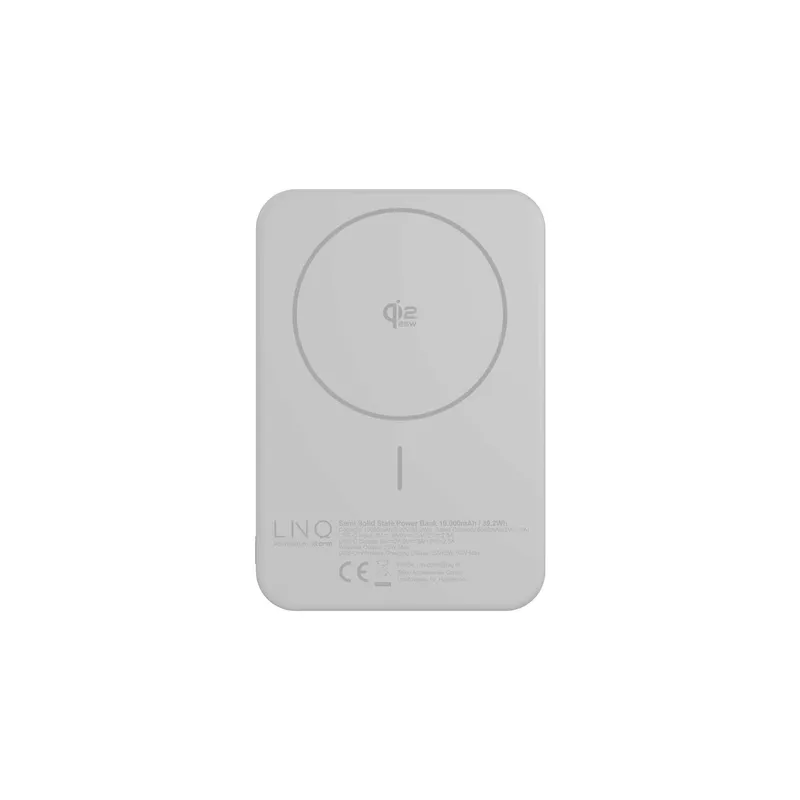 LINQ Magnetisk Trådløs QI2.2 Power Bank 25W/10.000mAh Sølv - 7462339