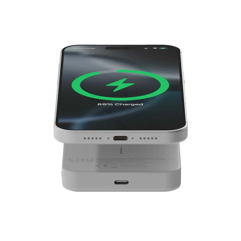 LINQ Magnetisk Trådløs QI2.2 Power Bank 25W/10.000mAh Sølv - 7462339