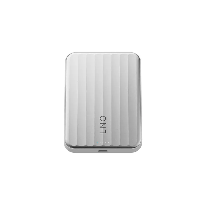 LINQ Magnetisk Trådløs QI2.2 Power Bank 25W/5.000mAh Sølv - 7462338