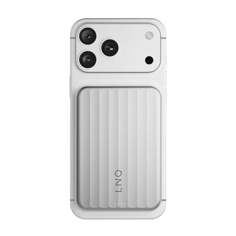 LINQ Magnetisk Trådløs QI2.2 Power Bank 25W/5.000mAh Sølv - 7462338