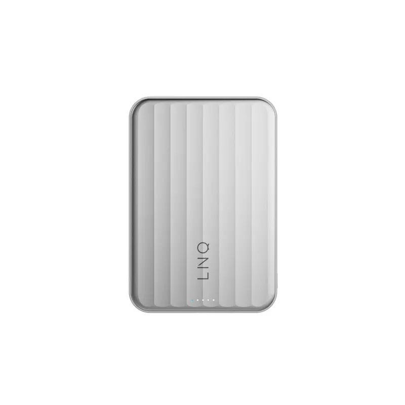LINQ Magnetisk Trådløs QI2.2 Power Bank 25W/5.000mAh Sølv - 7462338