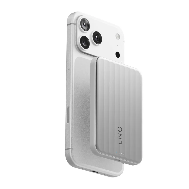 LINQ Magnetisk Trådløs QI2.2 Power Bank 25W/5.000mAh Sølv - 7462338
