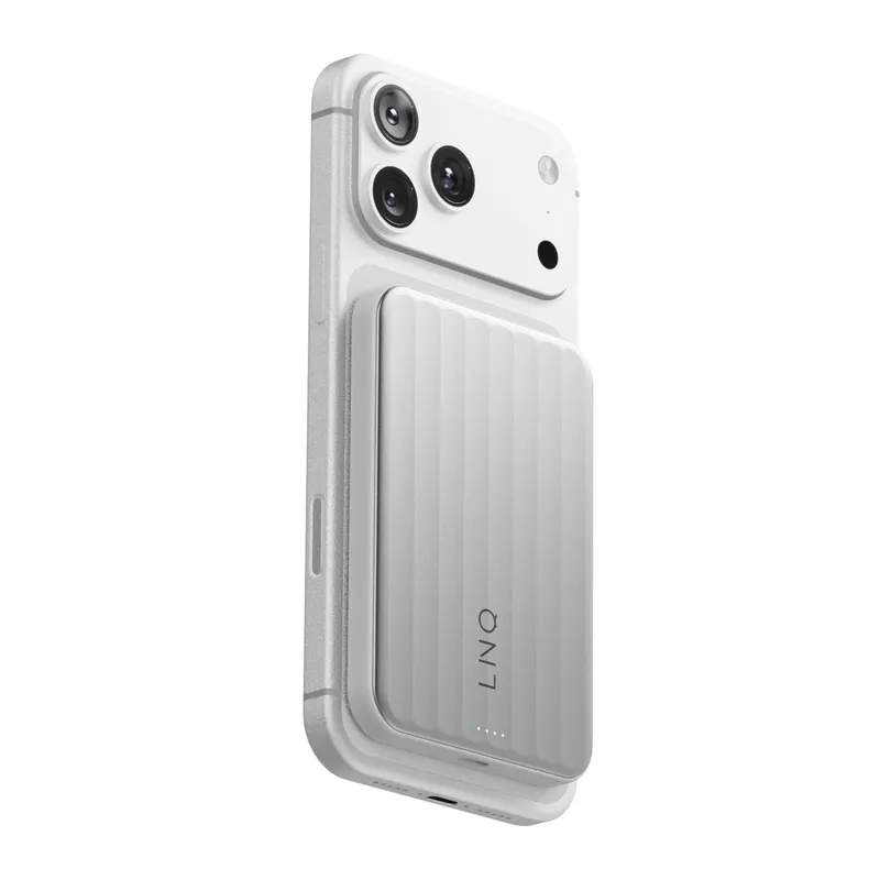 LINQ Magnetisk Trådløs QI2.2 Power Bank 25W/5.000mAh Sølv - 7462338