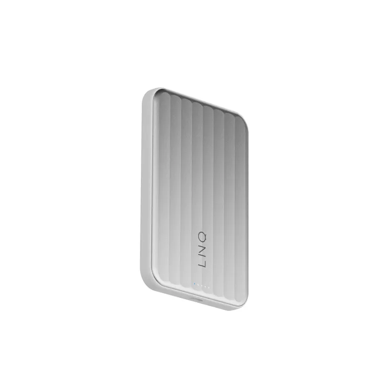 LINQ Magnetisk Trådløs QI2.2 Power Bank 25W/5.000mAh Sølv - 7462338