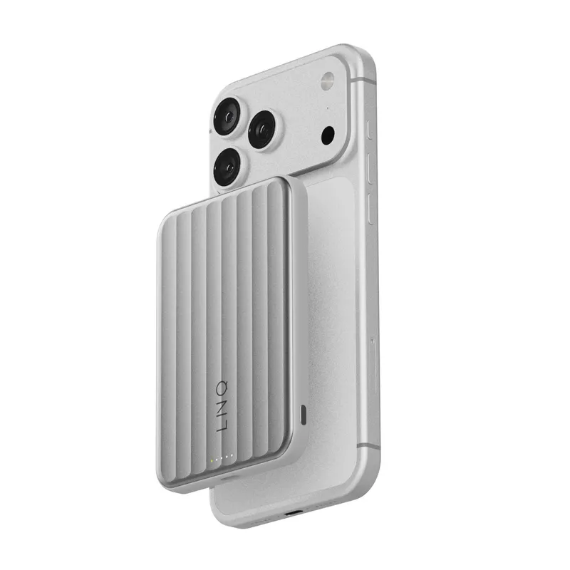 LINQ Magnetisk Trådløs QI2.2 Power Bank 25W/5.000mAh Sølv - 7462338