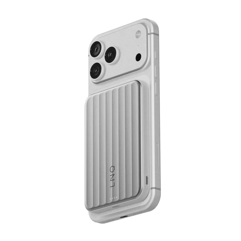 LINQ Magnetisk Trådløs QI2.2 Power Bank 25W/5.000mAh Sølv - 7462338