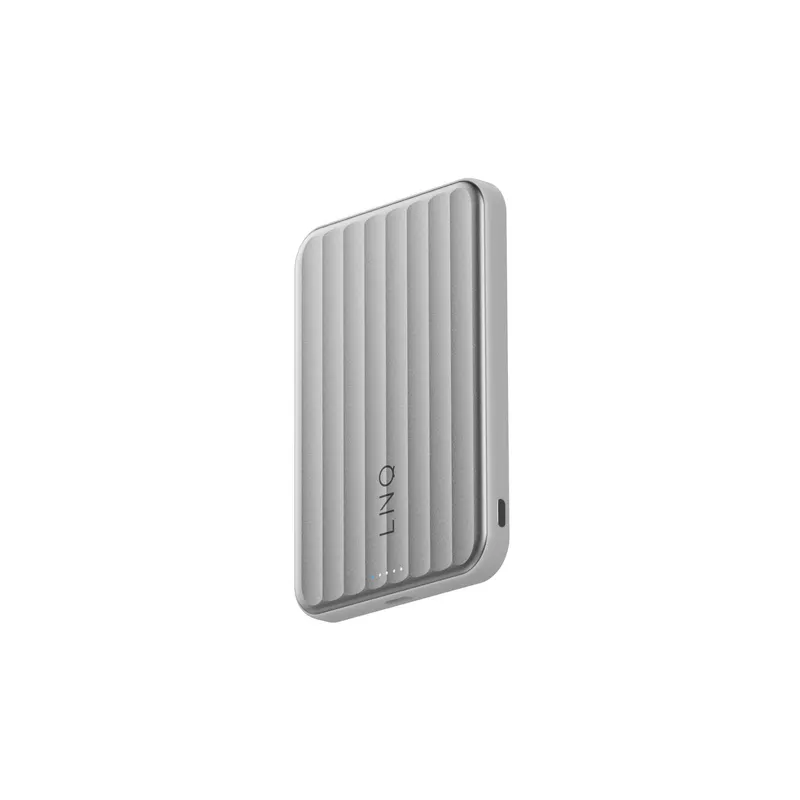 LINQ Magnetisk Trådløs QI2.2 Power Bank 25W/5.000mAh Sølv - 7462338
