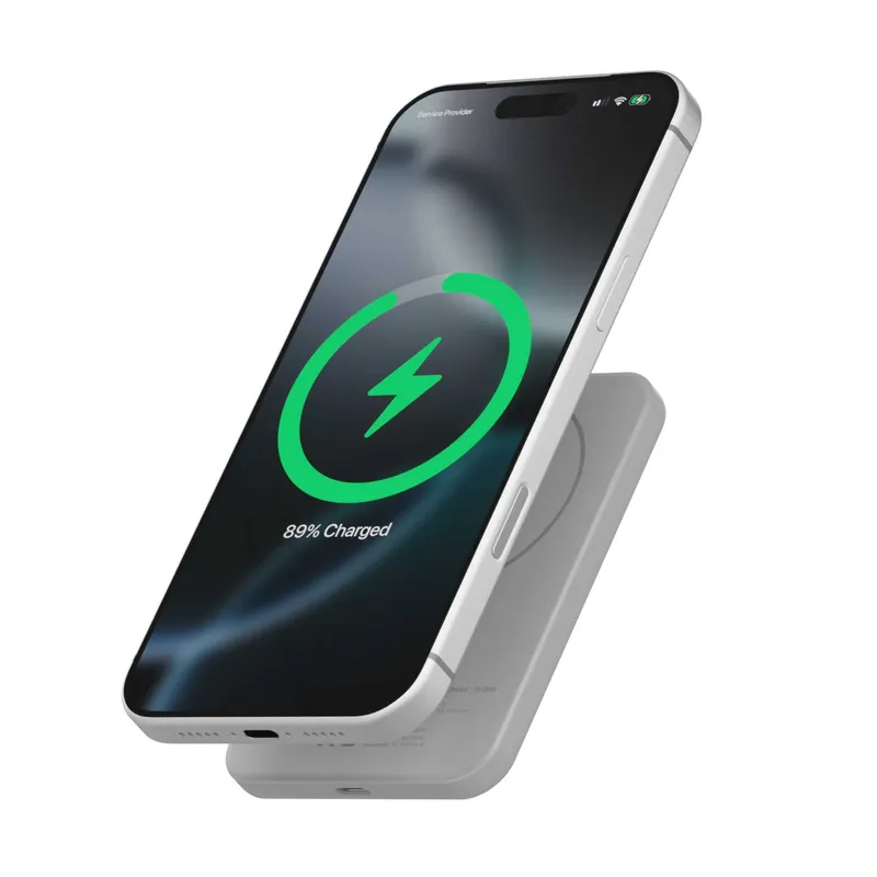 LINQ Magnetisk Trådløs QI2.2 Power Bank 25W/5.000mAh Sølv - 7462338