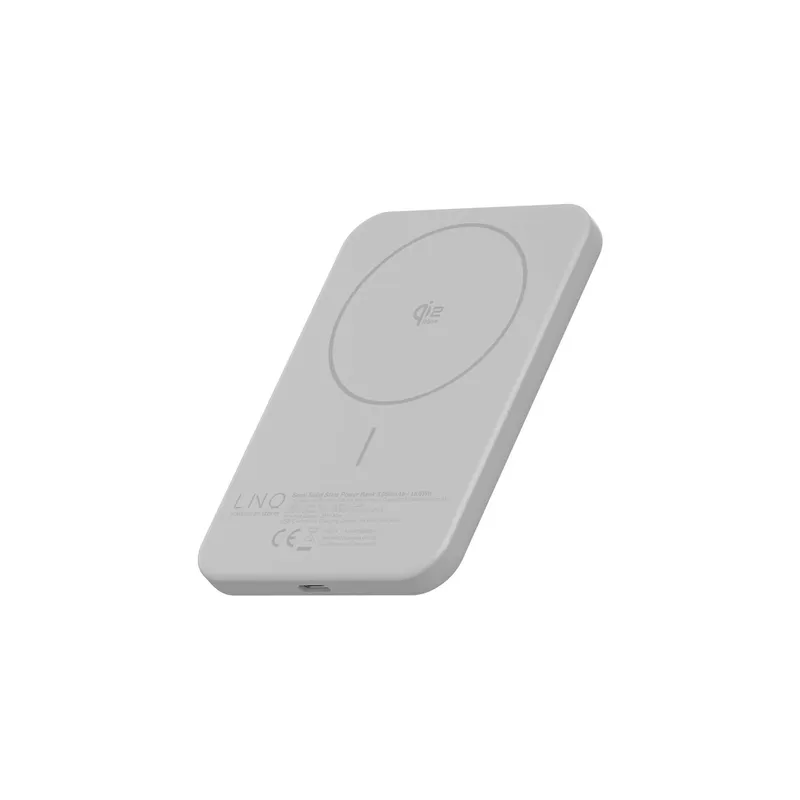 LINQ Magnetisk Trådløs QI2.2 Power Bank 25W/5.000mAh Sølv - 7462338