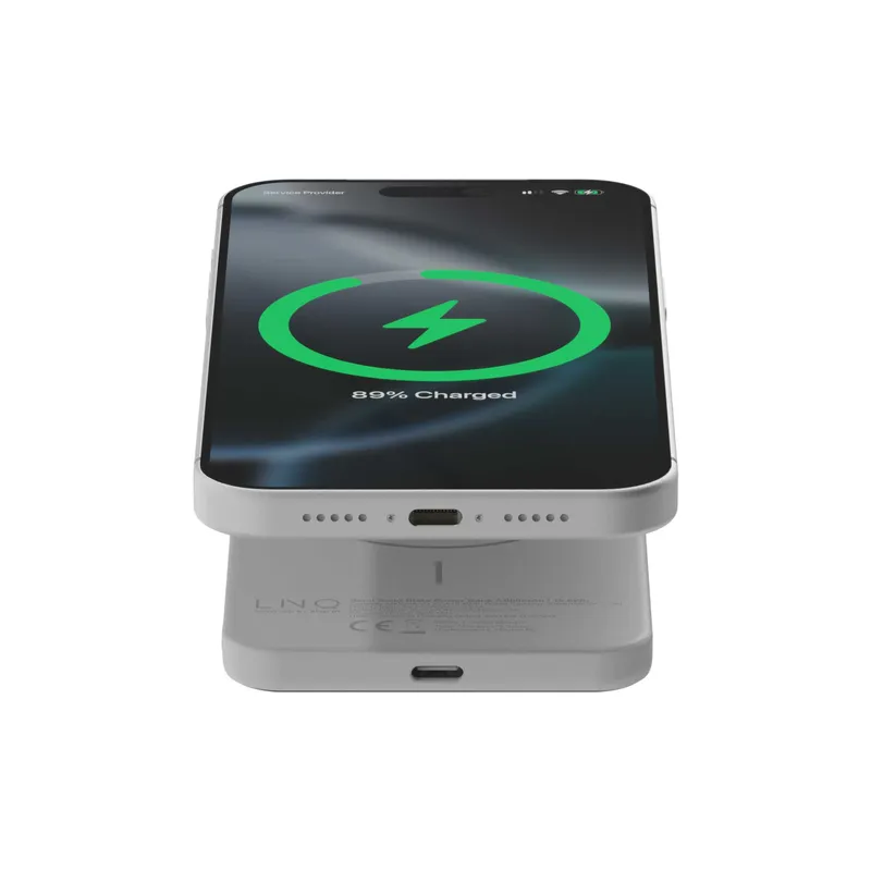 LINQ Magnetisk Trådløs QI2.2 Power Bank 25W/5.000mAh Sølv - 7462338
