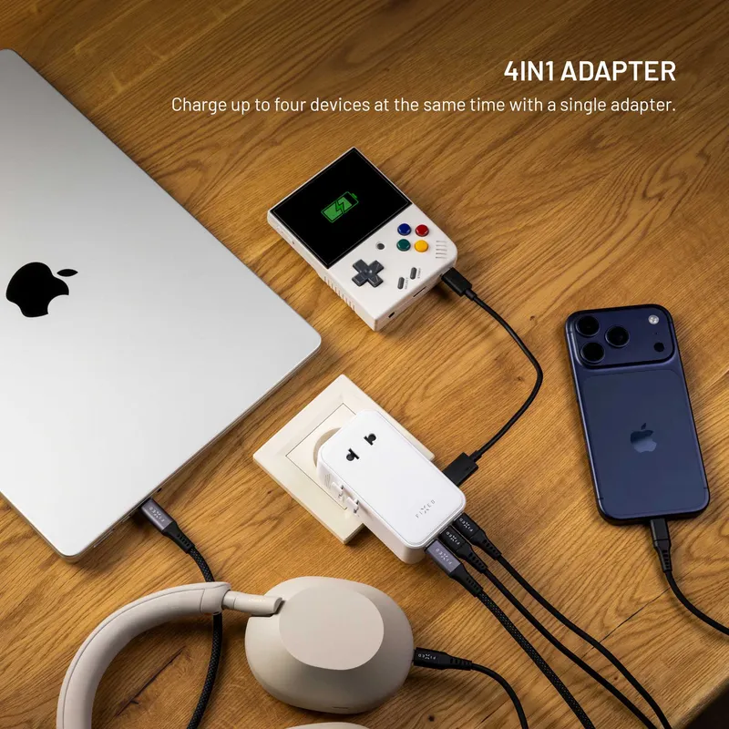 FIXED Rejselader USB-C/-A 70W EU/UK/USA/AUS Hvid - 8019468