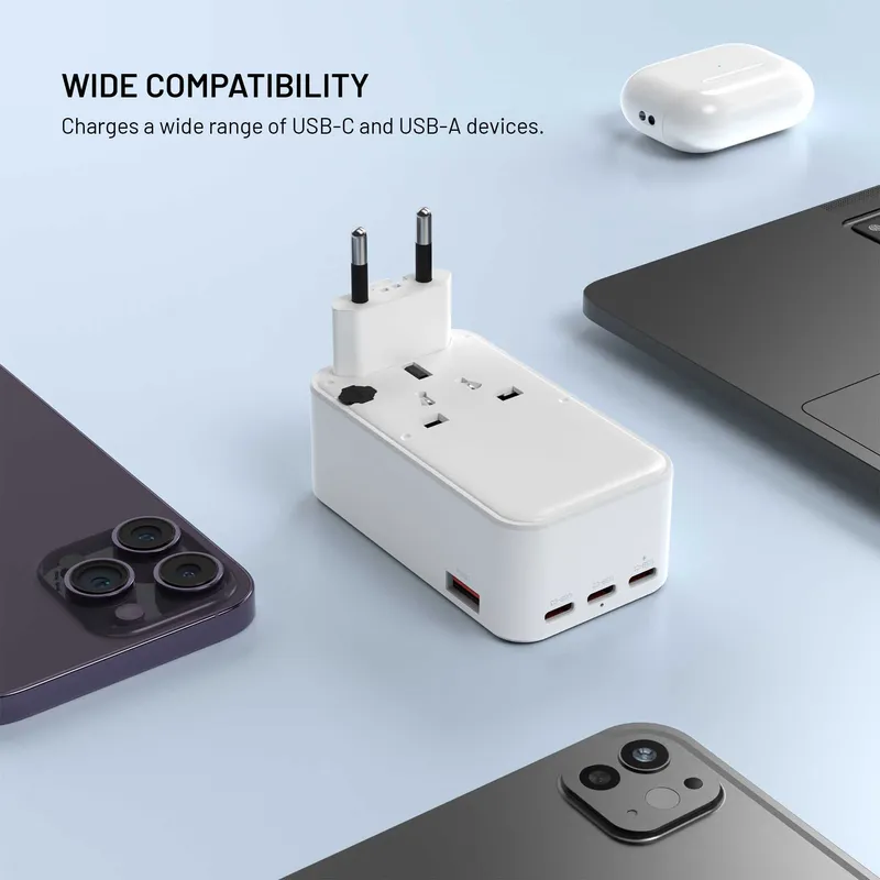 FIXED Rejselader USB-C/-A 70W EU/UK/USA/AUS Hvid - 8019468