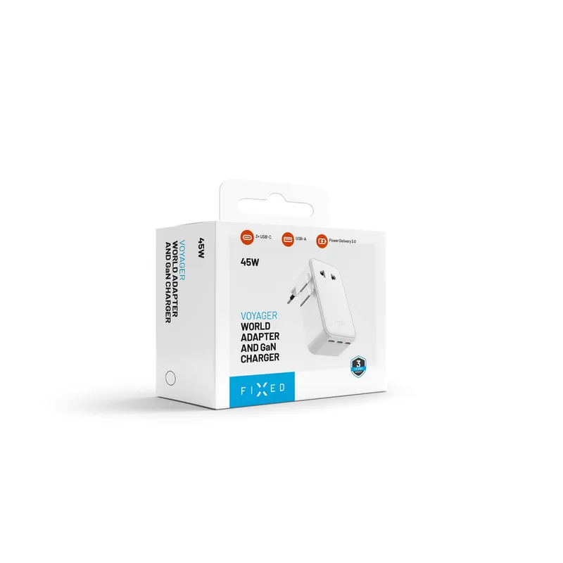 FIXED Rejselader USB-C/-A 70W EU/UK/USA/AUS Hvid - 8019468