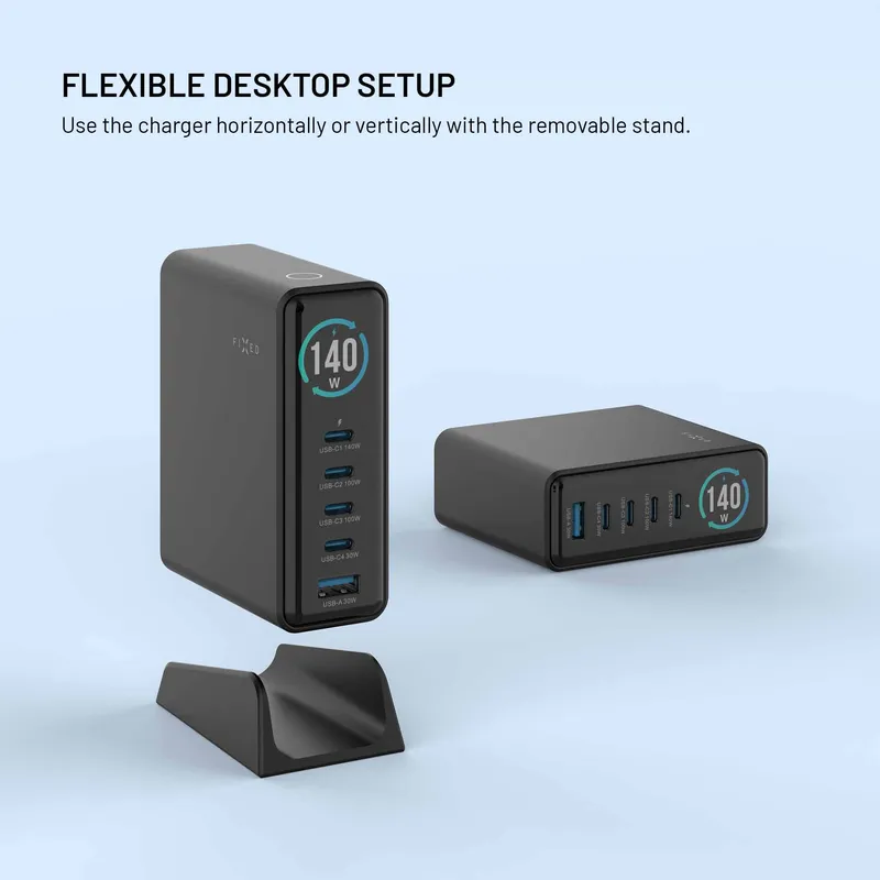 FIXED Super Hurtig GaN Bordoplader 140W 4xUSB-C/USB-A - 8019458