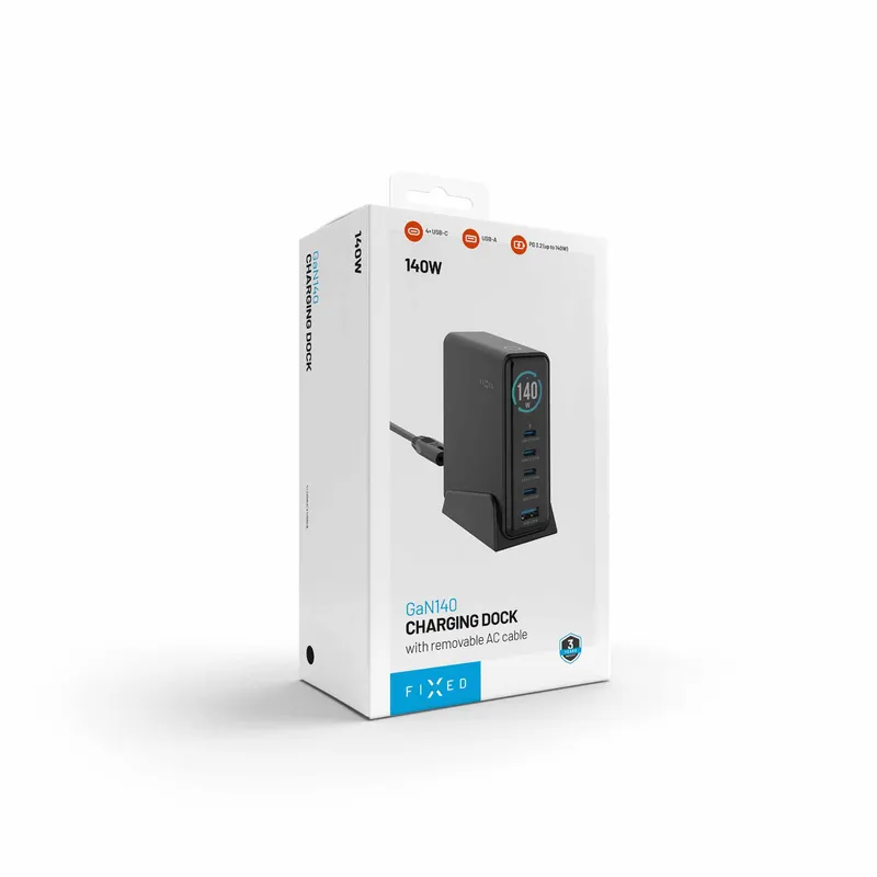 FIXED Super Hurtig GaN Bordoplader 140W 4xUSB-C/USB-A - 8019458