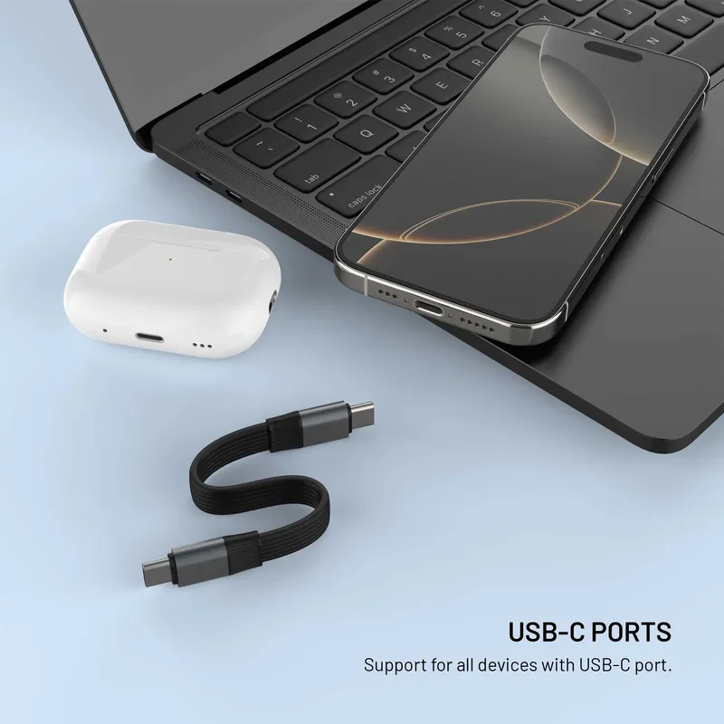 FIXED Clip USB 3.2 Gen2 240W USB-C/C 10Gpbs kabel Sort - 8019456