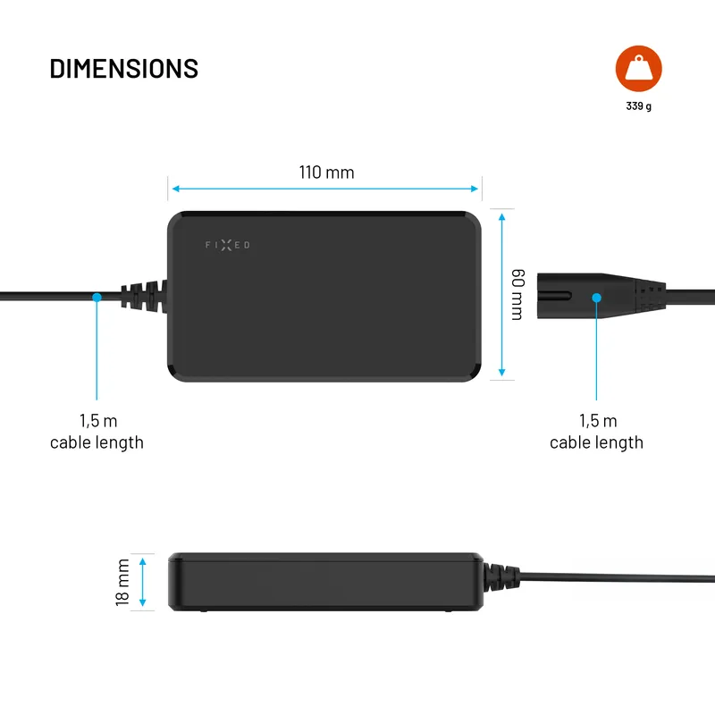 FIXED Super Hurtig GaN Laptop-oplader 100W USB-C 3m - 8019457