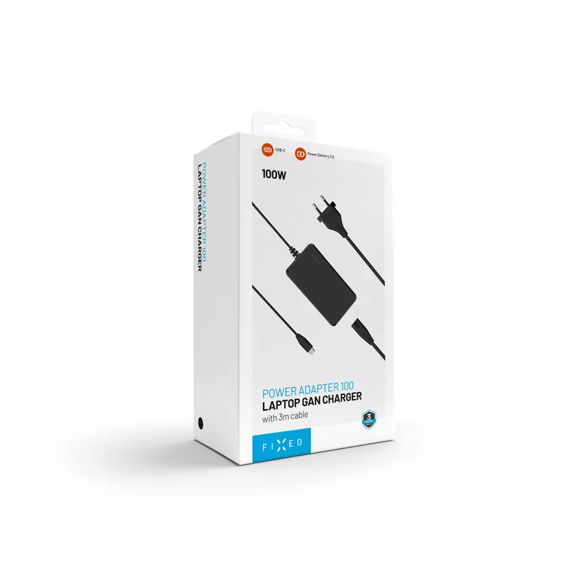 FIXED Super Hurtig GaN Laptop-oplader 100W USB-C 3m - 8019457