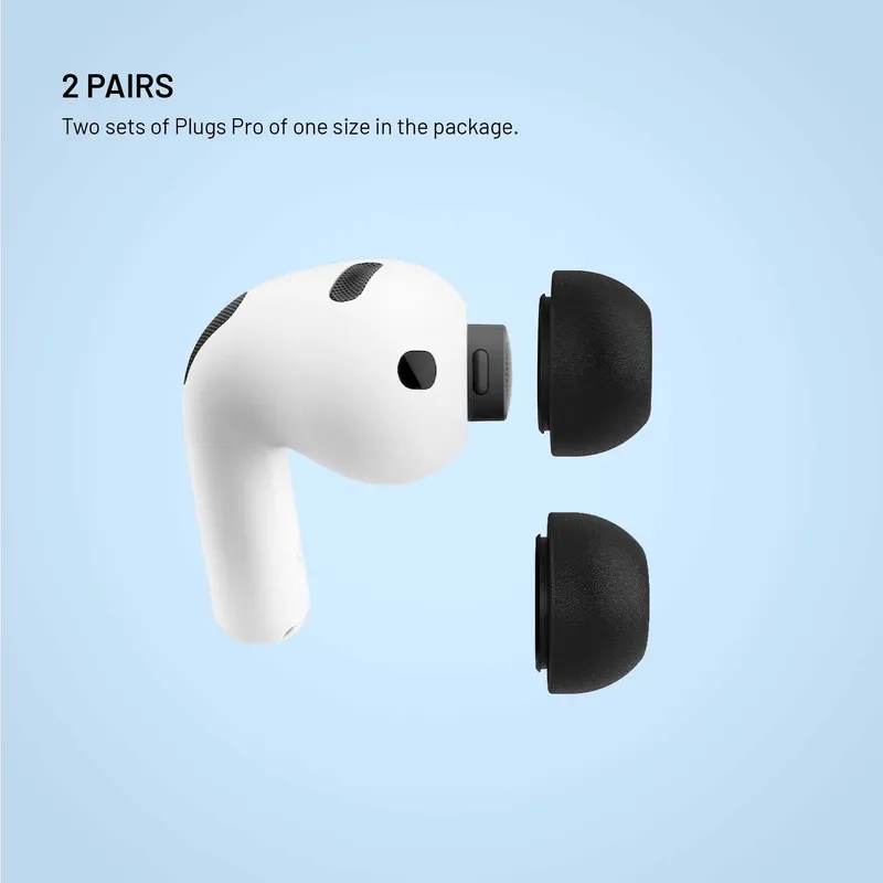 FIXED Memory Foam Ørepropper til Apple AirPods Pro 3 2 Par XS Sort - 8019222