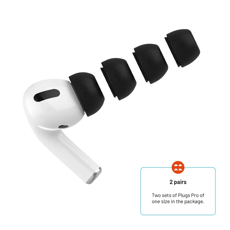 FIXED Memory Foam Ørepropper til Apple AirPods Pro/Pro 2 2 Par S Sort - 8017282