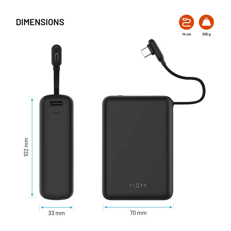 FIXED Zen20 Loop USB-C PD 40W 20.000mAh Power Bank Sort - 8019280