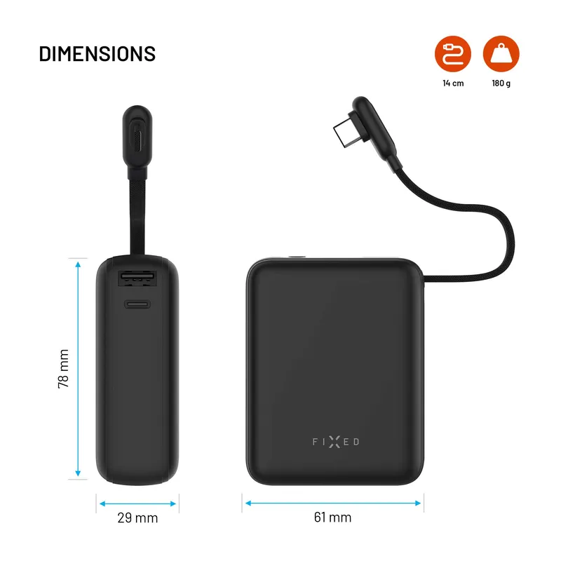 FIXED Zen10 Loop USB-C PD 30W 10.000mAh Power Bank Sort - 8019279