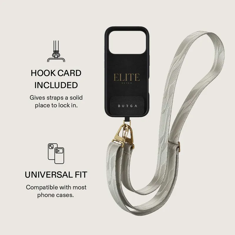 Burga Maxi Lanyard - Justerbar Telefonrem 1.5m Grå - 4167205