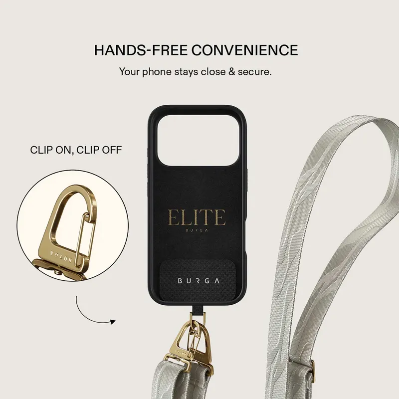 Burga Maxi Lanyard - Justerbar Telefonrem 1.5m Grå - 4167205