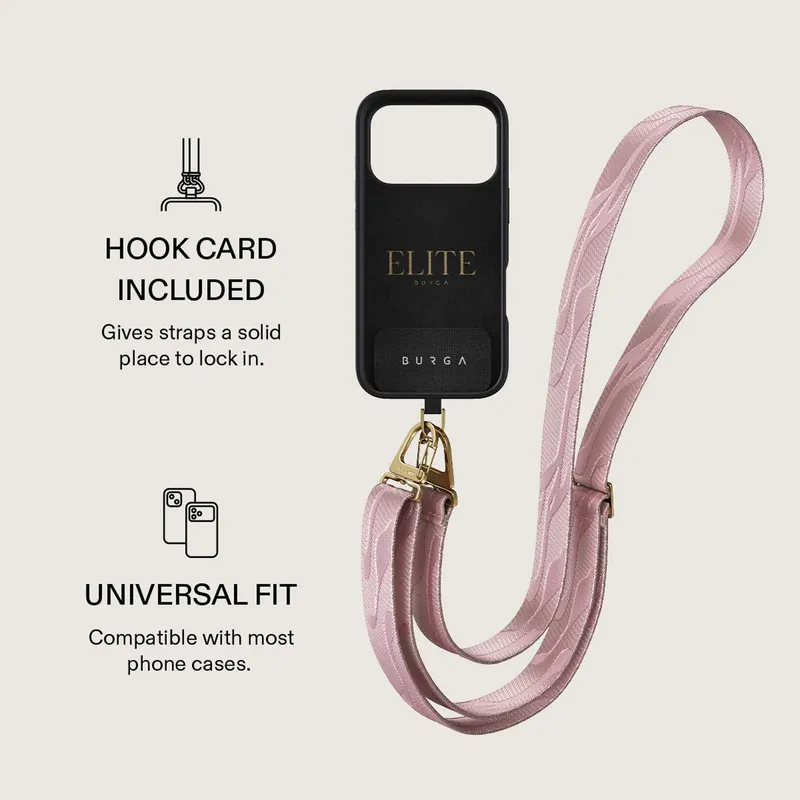 Burga Maxi Lanyard - Justerbar Telefonrem 1.5m Lyserød - 4167204
