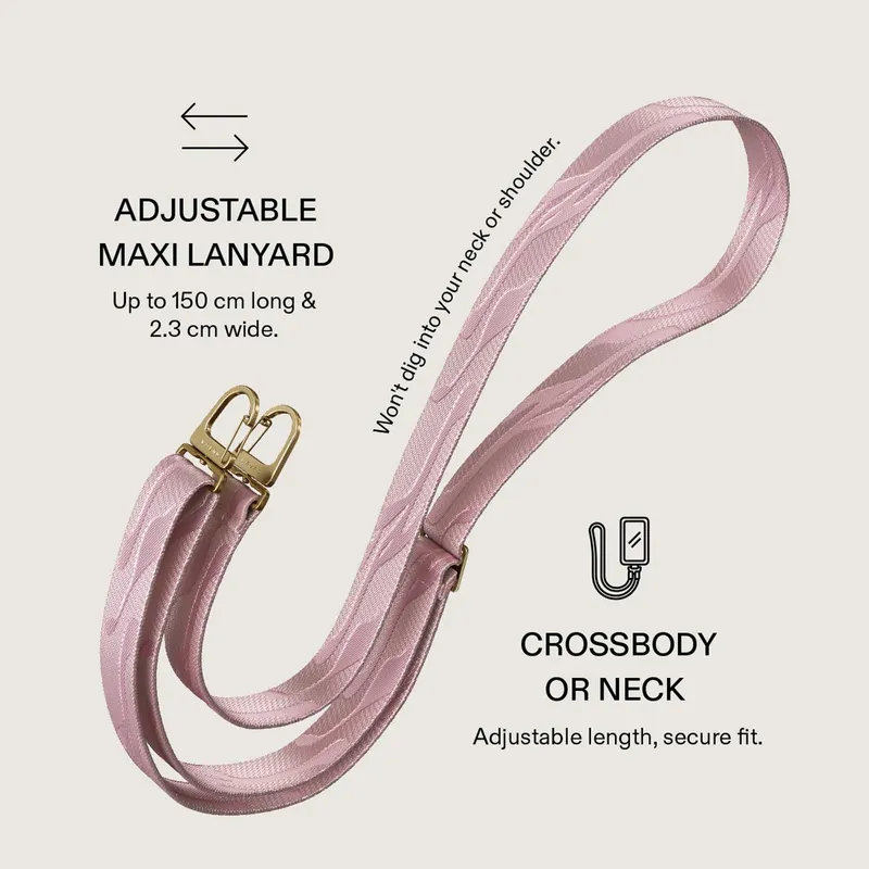 Burga Maxi Lanyard - Justerbar Telefonrem 1.5m Lyserød - 4167204