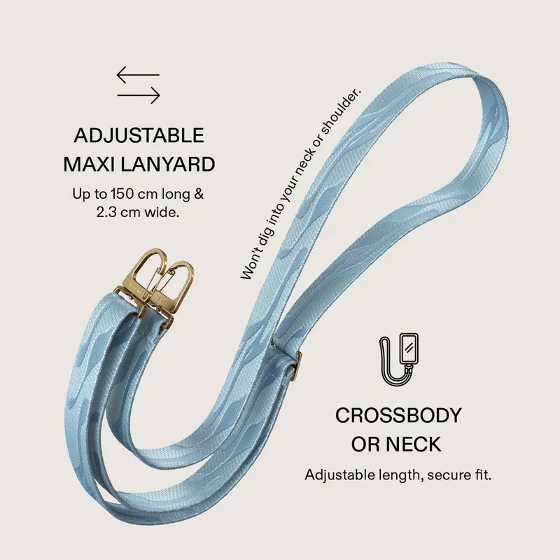 Burga Maxi Lanyard - Justerbar Telefonrem 1.5m Blå - 4167203