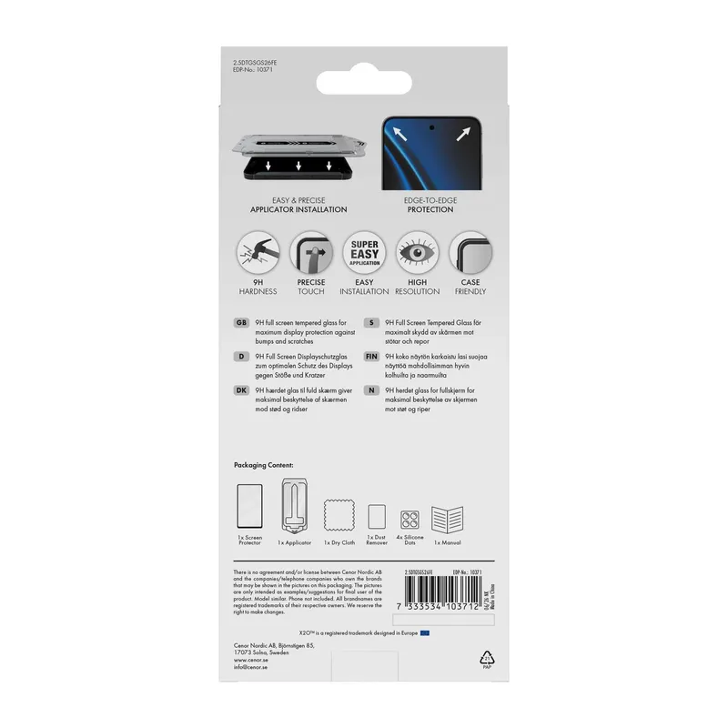 X2O Premium Full Screen Beskyttelsesglas Samsung Galaxy S26 FE - 3410371