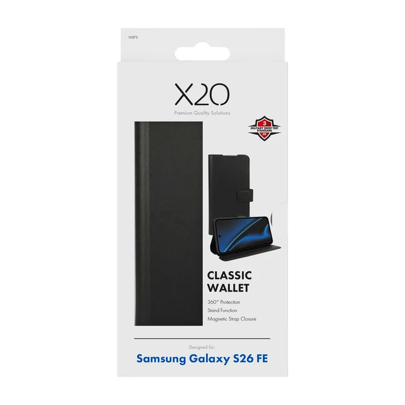 X2O Classic Wallet Samsung Galaxy S26 FE Sort - 3410372