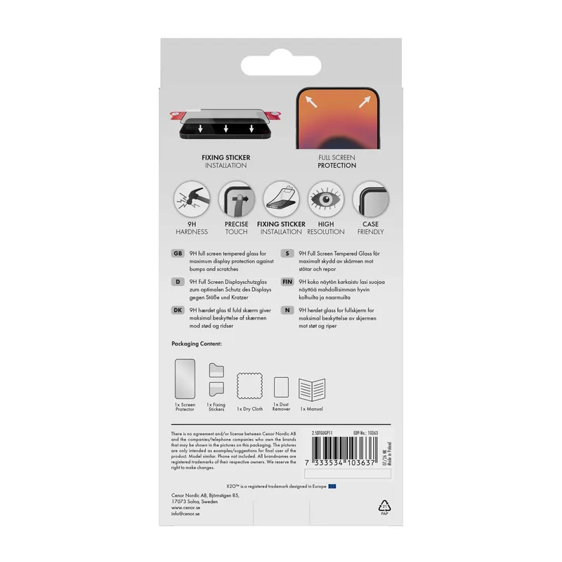 X2O Full Screen Beskyttelsesglas Google Pixel 11/11 Pro - 3410363