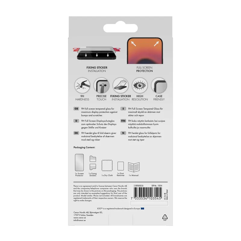 X2O Full Screen Beskyttelsesglas Samsung Galaxy S26 - 3410354