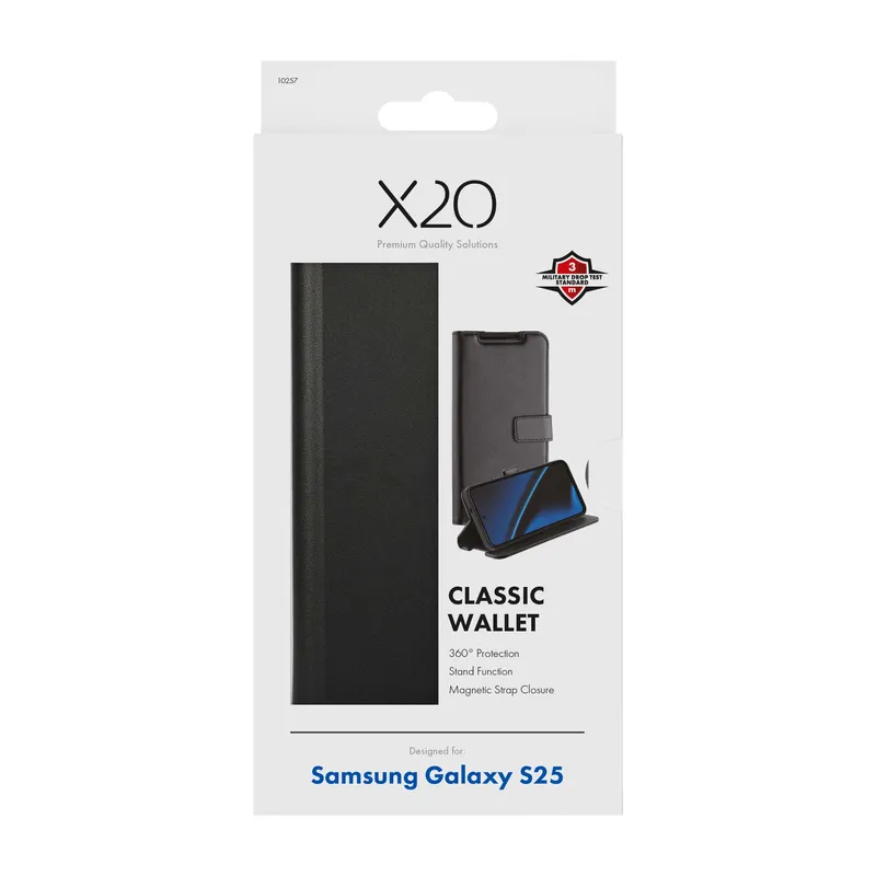 X2O Classic Wallet Samsung Galaxy S25 Sort - 3410257